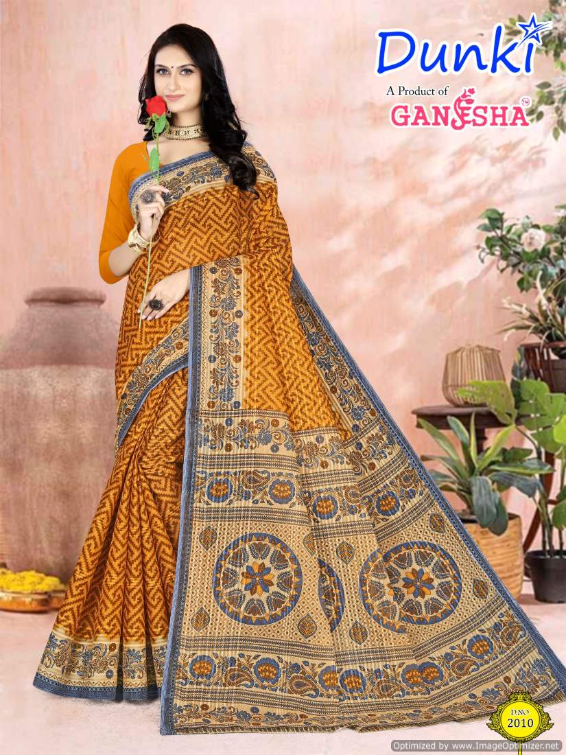 Dunki Vol 2 By Ganesha Summer Special  Printed Cotton Sarees Wholesalers In Delhi